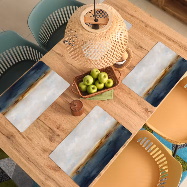 Abstract - Horizon - Water - Modern - Beige Placemat vinyl groot -zzsfeer5_Kitchenyeah-website