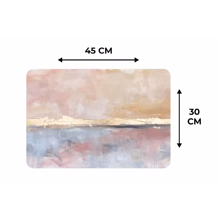 Abstract - Horizontaal - Kunst - Roze - Goud Placemat vinyl groot -specs