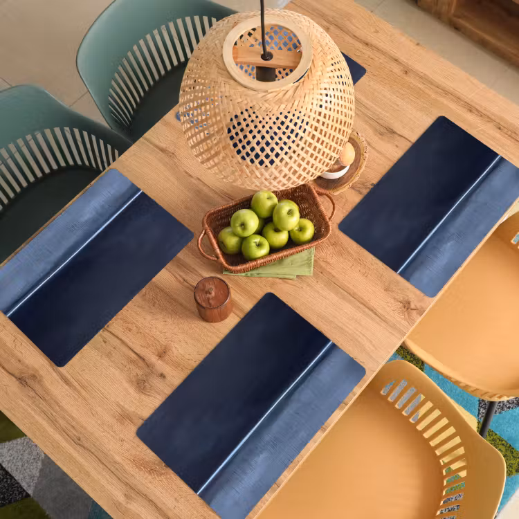 Abstract - Horizontale lijn - Minimalistisch - Donkerblauw - Kunst Placemat vinyl groot -zzsfeer5_Kitchenyeah-website