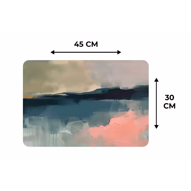 Abstract - Landschap - Kunst - Modern - Groen - Blauw Placemat vinyl groot -specs