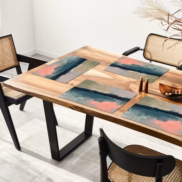 Abstract - Landschap - Kunst - Modern - Groen - Blauw Placemat vinyl groot -zzsfeer4_Kitchenyeah-website