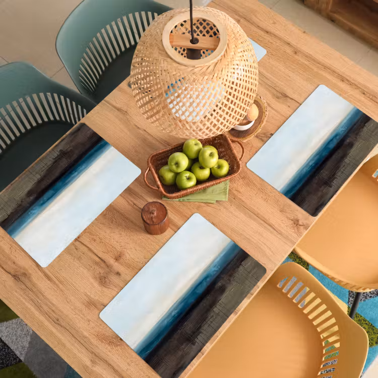 Abstract - Landschap - Horizon - Blauw - Modern Placemat vinyl groot -zzsfeer5_Kitchenyeah-website