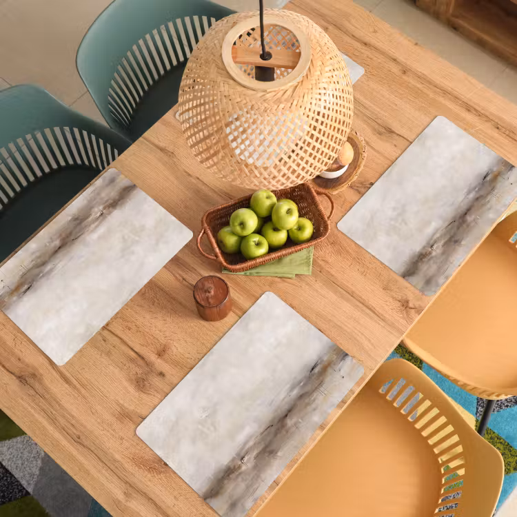 Abstrakt - Landschap - Modern - Beige - Kunst Placemat vinyl groot -zzsfeer5_Kitchenyeah-website