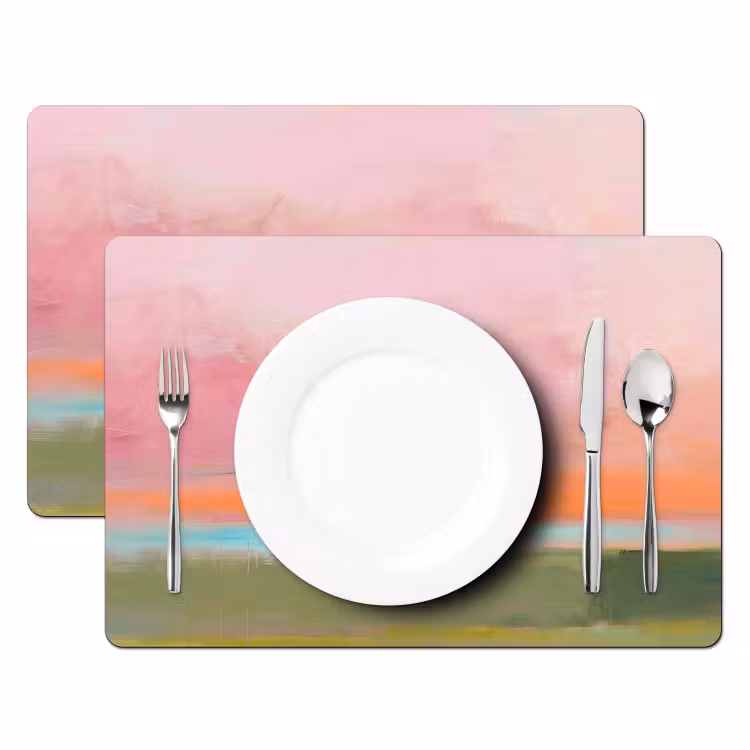 Abstract - Landschap - Modern - Roze - Oranje Placemat vinyl groot -zzsfeer2_Kitchenyeah-website
