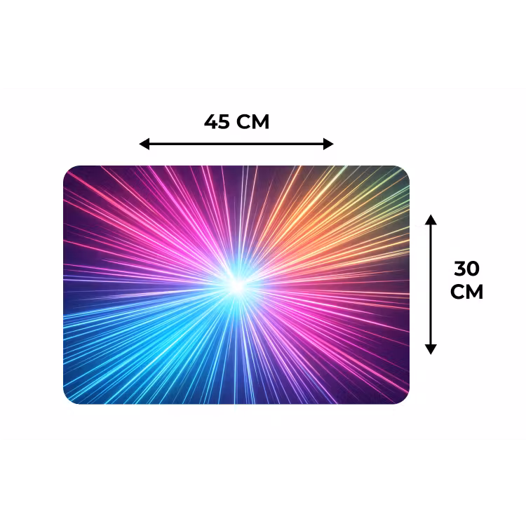 Abstract - Light - Burst - Modern - Colorful Placemat vinyl groot -specs