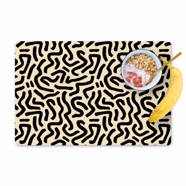 Abstract - Lijnen - Zwart Placemat vinyl groot 368 -zzzproduct_Kitchenyeah-website