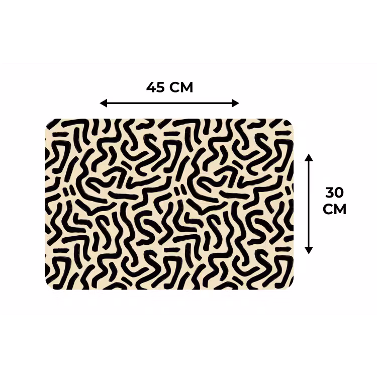 Abstract - Lijnen - Zwart Placemat vinyl groot 368 -specs