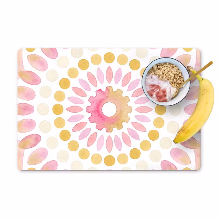 Abstract - Mandala - Kunst - Modern - Roze Placemat vinyl groot -zzzproduct_Kitchenyeah-website