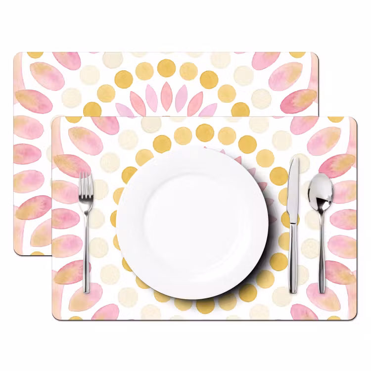 Abstract - Mandala - Kunst - Modern - Roze Placemat vinyl groot -zzsfeer2_Kitchenyeah-website