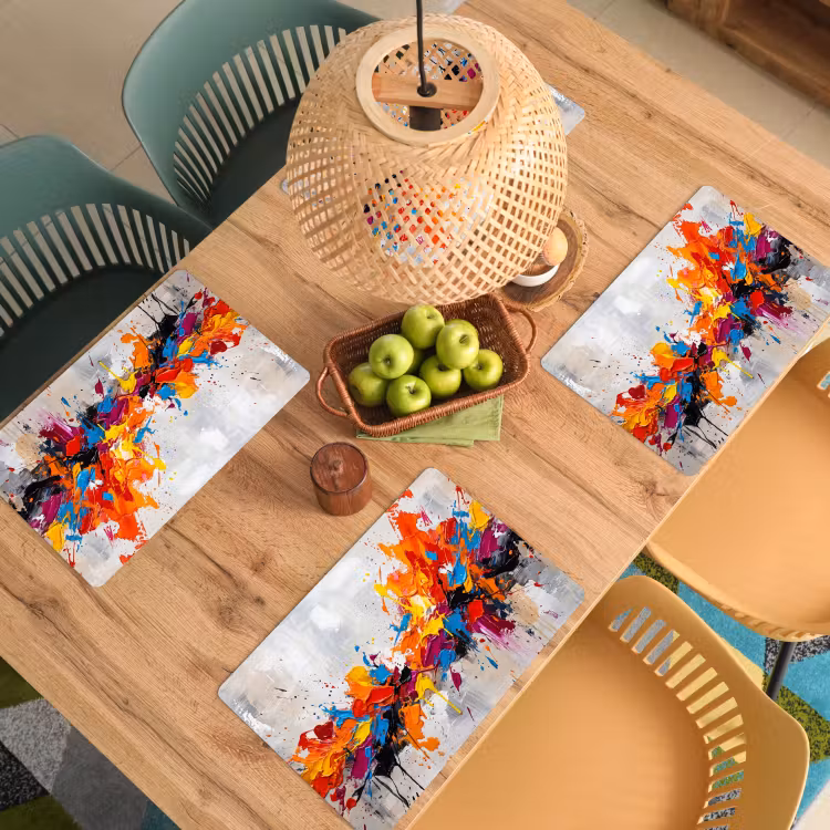 Abstract - Schilderij - Kleurrijk - Dynamisch Placemat vinyl groot -zzsfeer5_Kitchenyeah-website