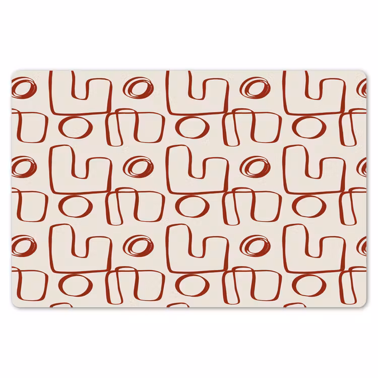 Abstract - Patroon - Beige - Rood Placemat vinyl groot 368 -zzsfeer1_Kitchenyeah-website