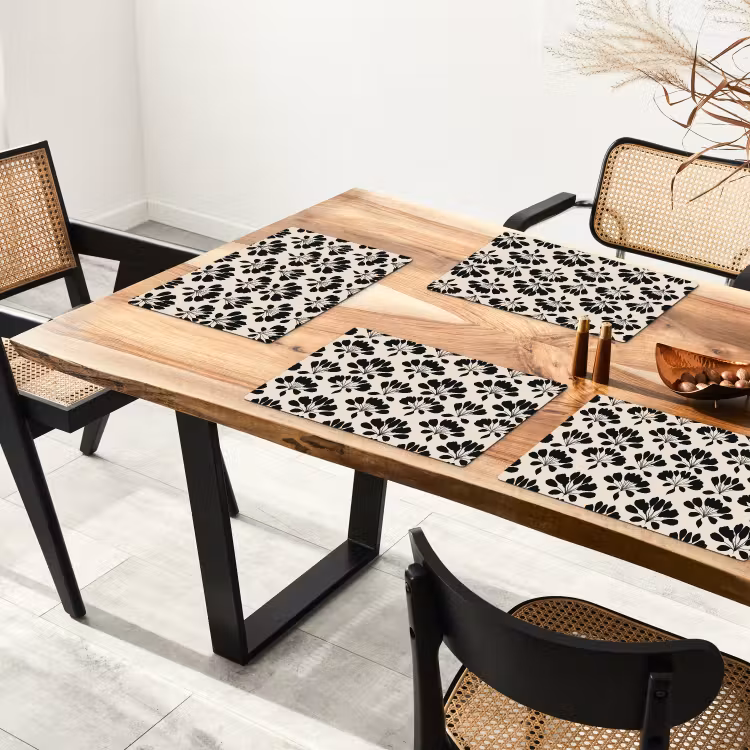 Abstract - Patroon - Zwart Placemat vinyl groot 368 -zzsfeer4_Kitchenyeah-website