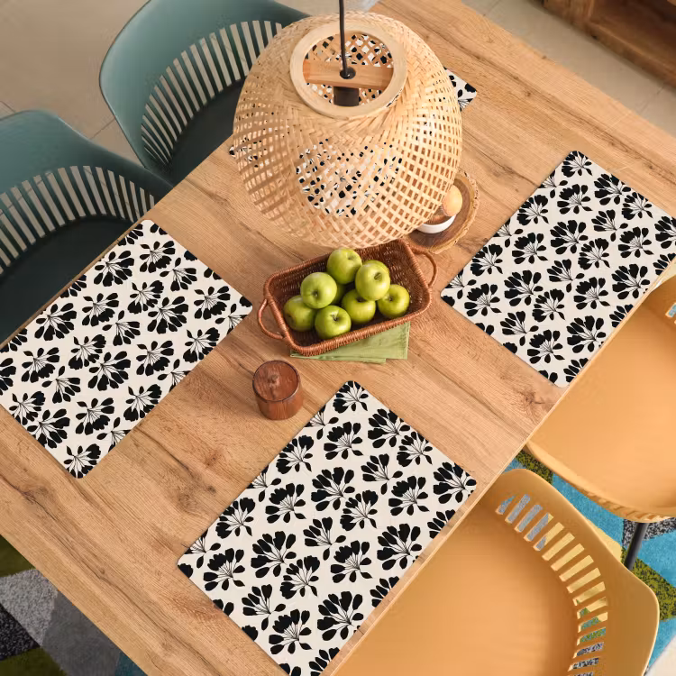 Abstract - Patroon - Zwart Placemat vinyl groot 368 -zzsfeer5_Kitchenyeah-website