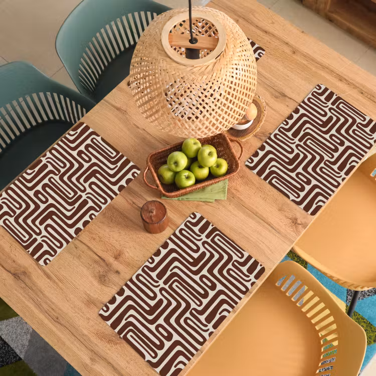 Abstract - Patroon - Bruin Placemat vinyl groot 368 -zzsfeer5_Kitchenyeah-website