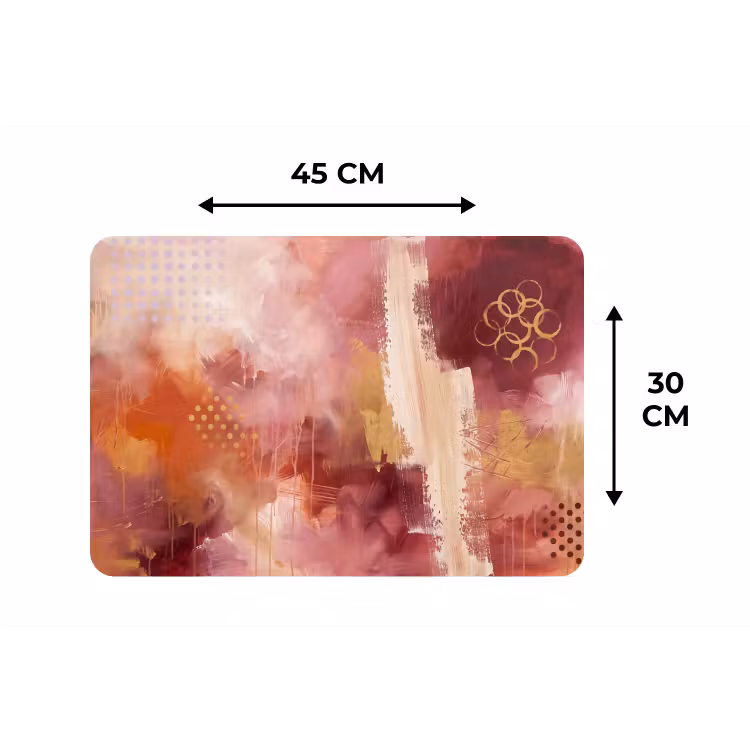 Abstract - Rood - Goud - Modern - Kunst Placemat vinyl groot -specs