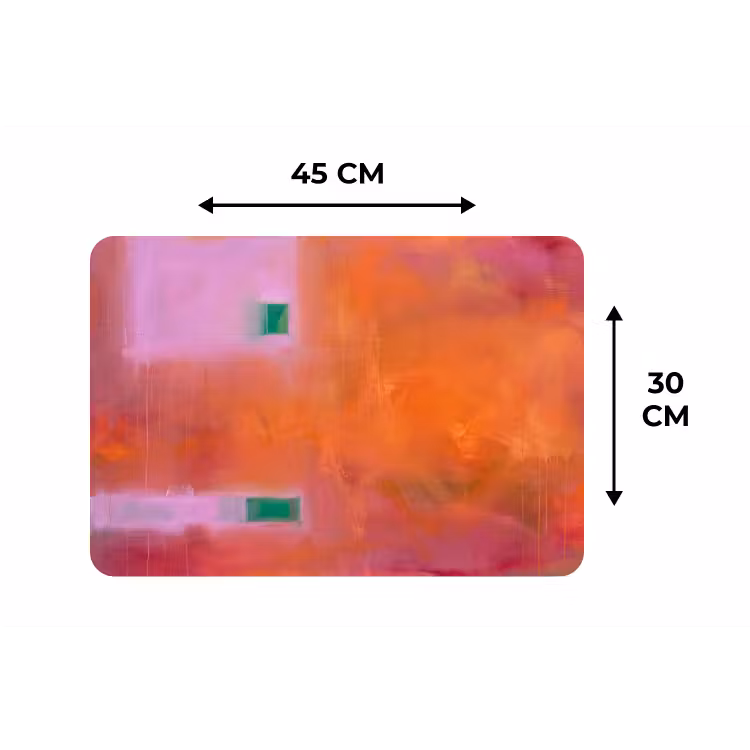 Abstract - Vlakken - Kunst - Modern - Oranje Placemat vinyl groot -specs