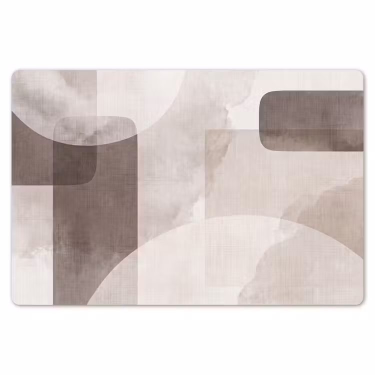 Placemat - 6 pieces - Abstract Shapes - Beige - Abstracte vormen - Beige Placemat vinyl groot