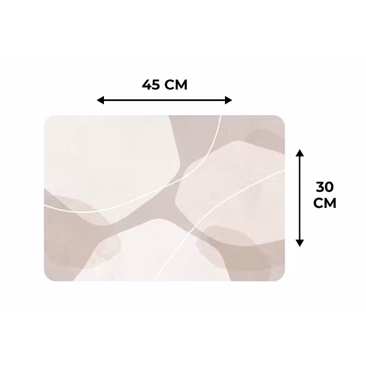 Placemat - 6 pieces - Abstract - Shapes - Beige - Abstract - Vormen - Beige Placemat vinyl groot