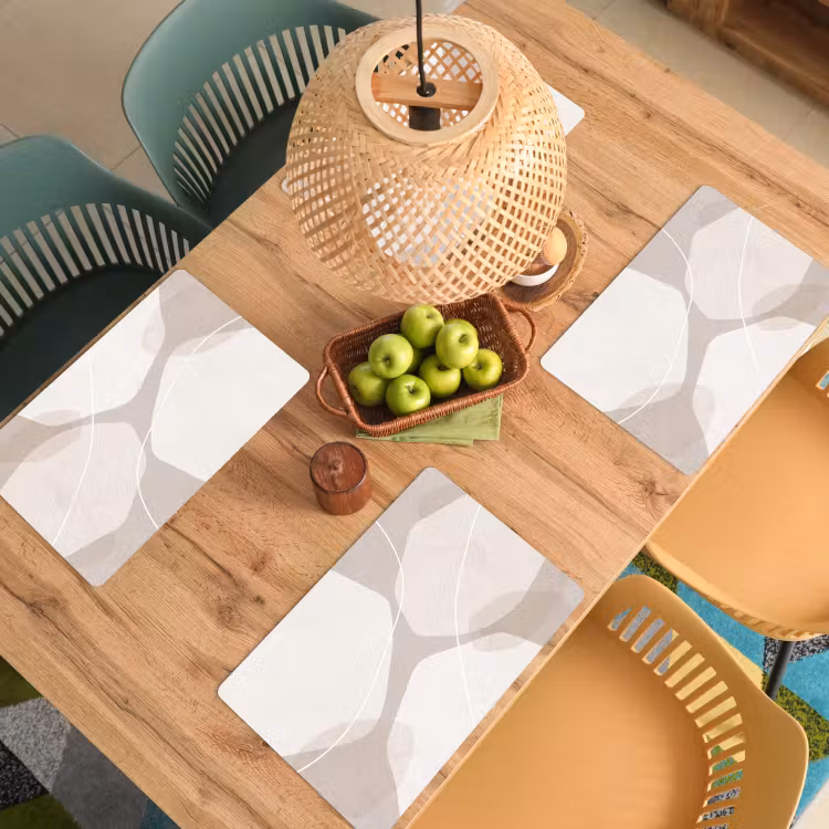 Placemat - 6 pieces - Abstract - Shapes - Beige - Abstract - Vormen - Beige Placemat vinyl groot