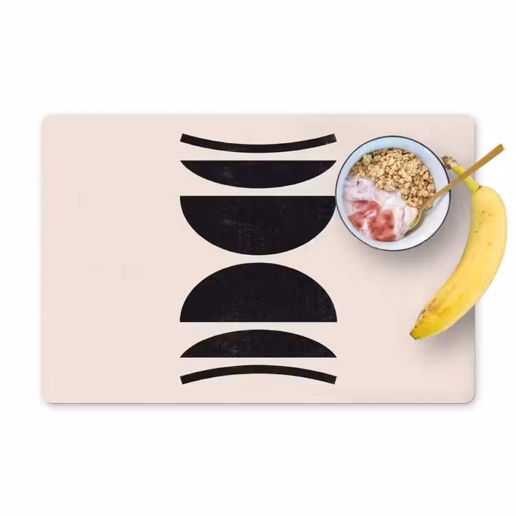 Placemat - 6 pieces - Abstract - Shapes - Black - Abstract - Vormen - Zwart Placemat vinyl groot