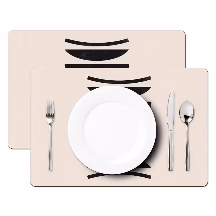 Placemat - 6 pieces - Abstract - Shapes - Black - Abstract - Vormen - Zwart Placemat vinyl groot