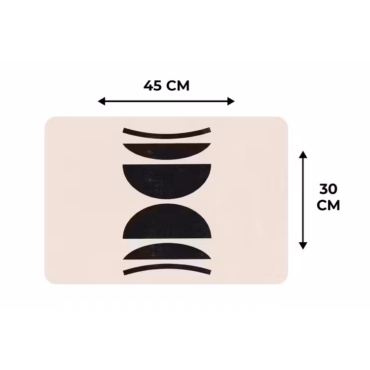 Placemat - 6 pieces - Abstract - Shapes - Black - Abstract - Vormen - Zwart Placemat vinyl groot