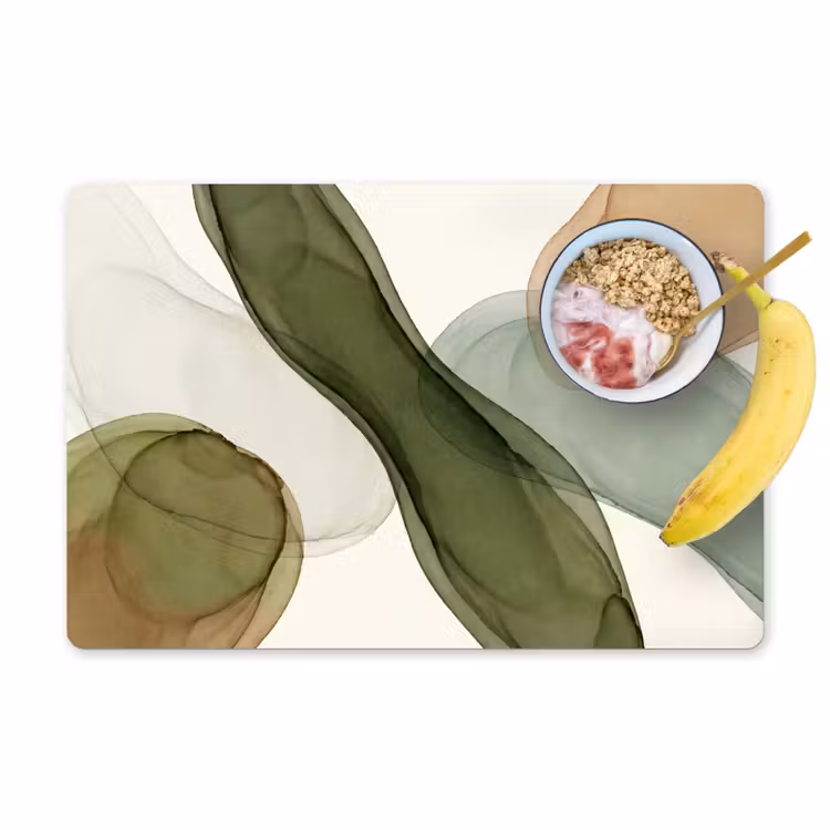 Abstract - Vormen - Modern - Kunst - Groen - Bruin Placemat vinyl groot -zzzproduct_Kitchenyeah-website