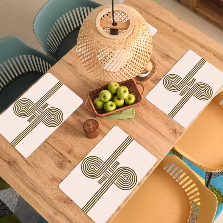 Abstract - Vormen - Modern - Groen Placemat vinyl groot -zzsfeer5_Kitchenyeah-website