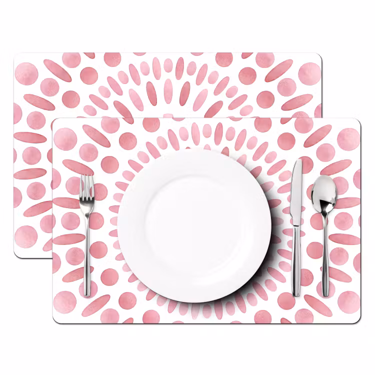 Abstract - Vormen - Patroon - Aquarel - Roze Placemat vinyl groot -zzsfeer2_Kitchenyeah-website