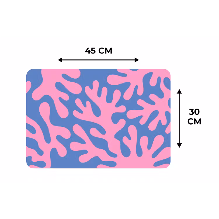 Abstract - Vormen - Roze - Blauw Placemat vinyl groot -specs