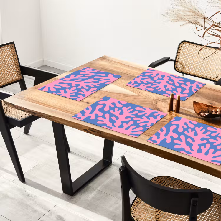 Abstract - Vormen - Roze - Blauw Placemat vinyl groot -zzsfeer4_Kitchenyeah-website