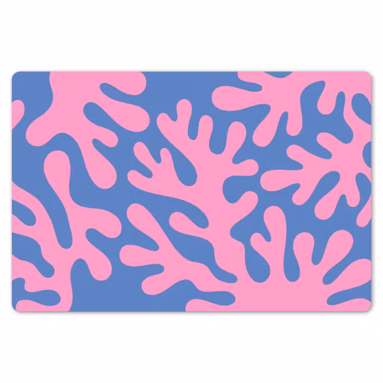 Abstract - Vormen - Roze - Blauw Placemat vinyl groot -zzsfeer1_Kitchenyeah-website