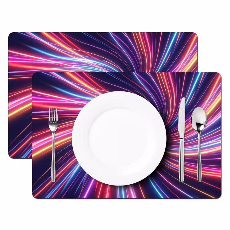 Abstract - Swirl - Futuristic - Neon Placemat vinyl groot -zzsfeer2_Kitchenyeah-website