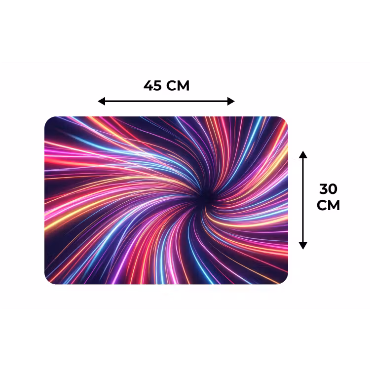 Abstract - Swirl - Futuristic - Neon Placemat vinyl groot -specs