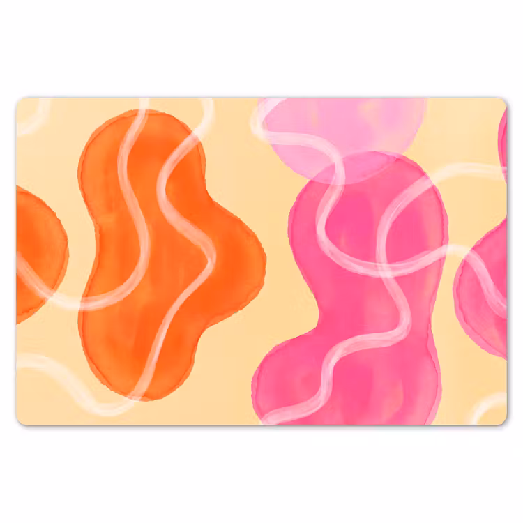Abstract - Aquarel - Organisch - Oranje - Roze Placemat vinyl groot -zzsfeer1_Kitchenyeah-website