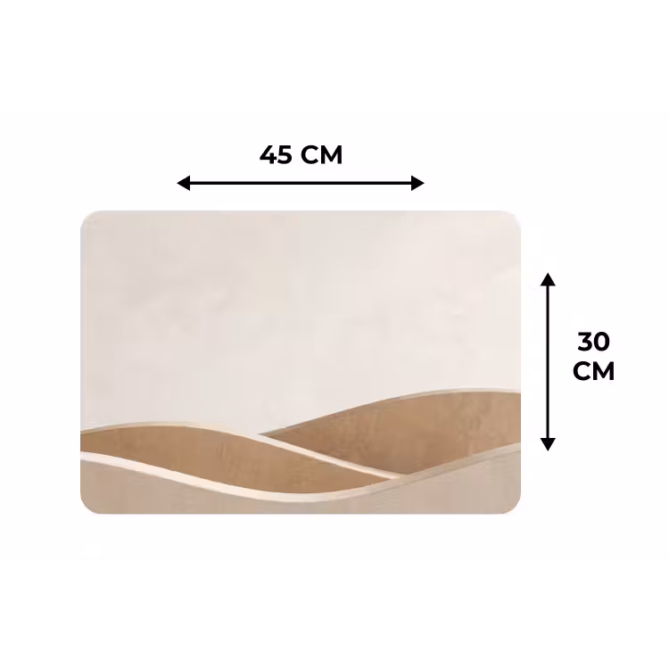 Abstract - Golven - Modern - Beige Placemat vinyl groot -specs