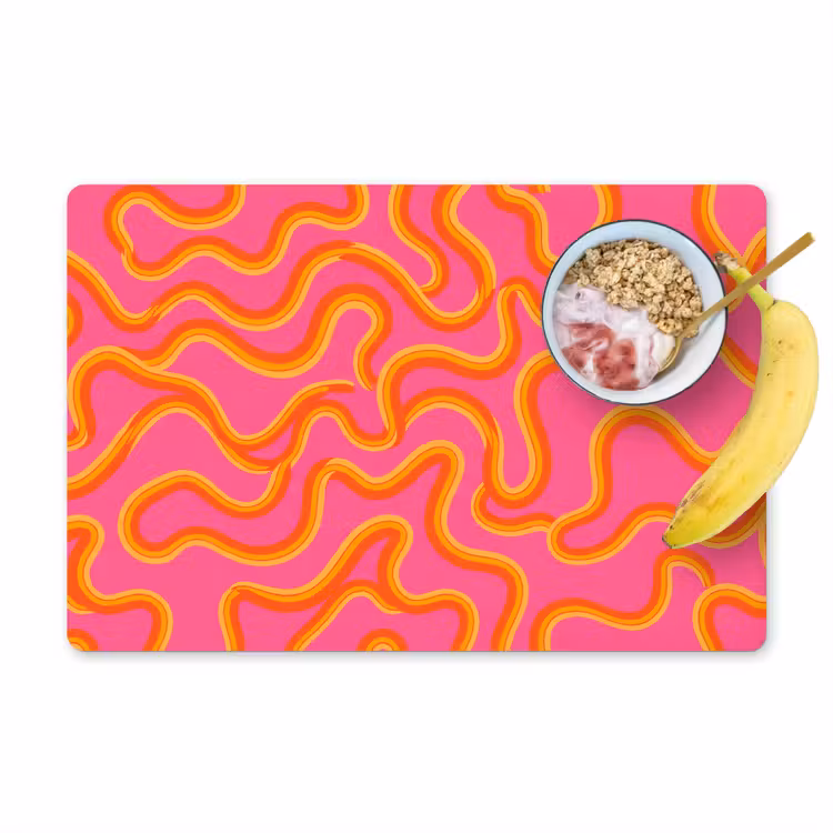 Abstract - Golvende lijnen - Modern - Kleurrijk Placemat vinyl groot -zzzproduct_Kitchenyeah-website
