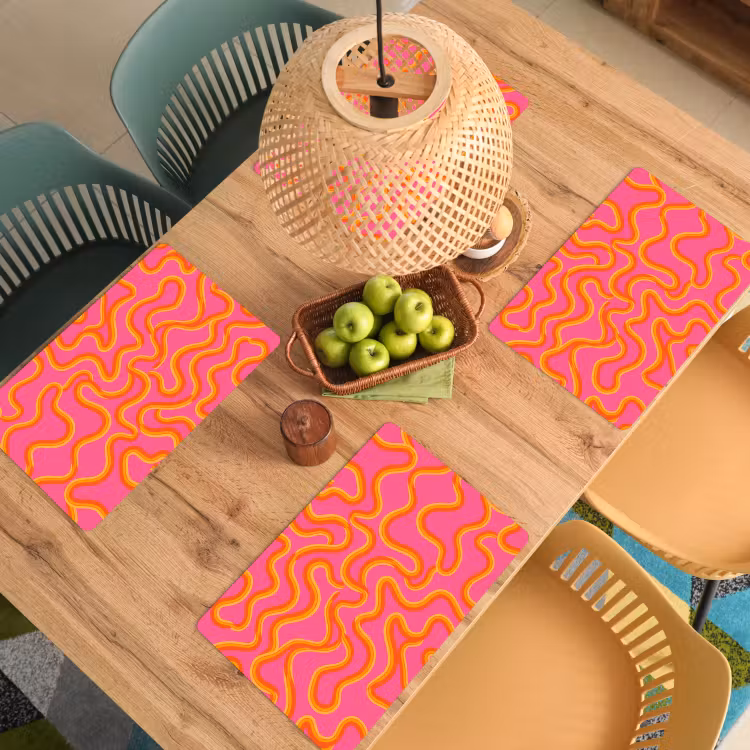 Abstract - Golvende lijnen - Modern - Kleurrijk Placemat vinyl groot -zzsfeer5_Kitchenyeah-website