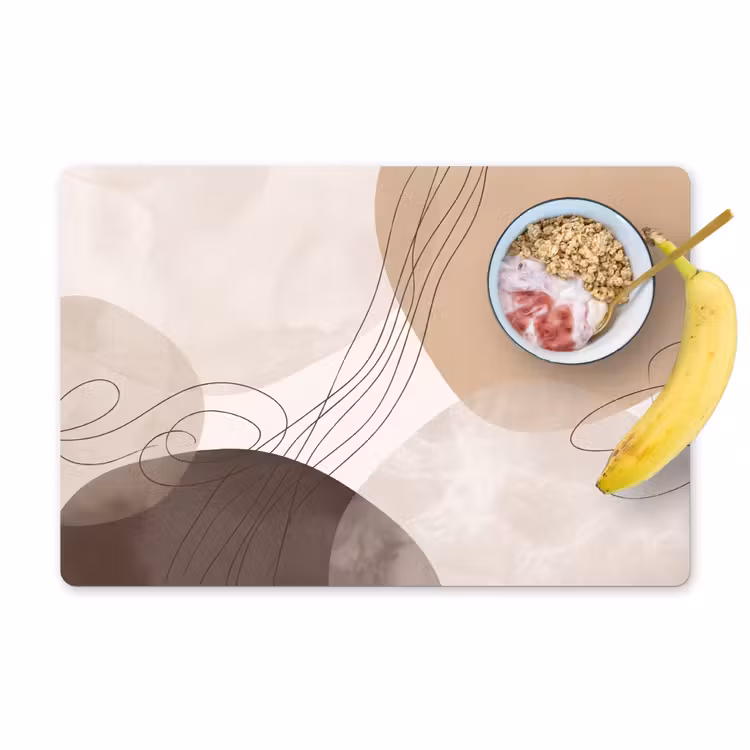 Placemat - 6 pieces - Abstraction - Beige - Modern - Abstractie - Beige - Modern Placemat vinyl groot