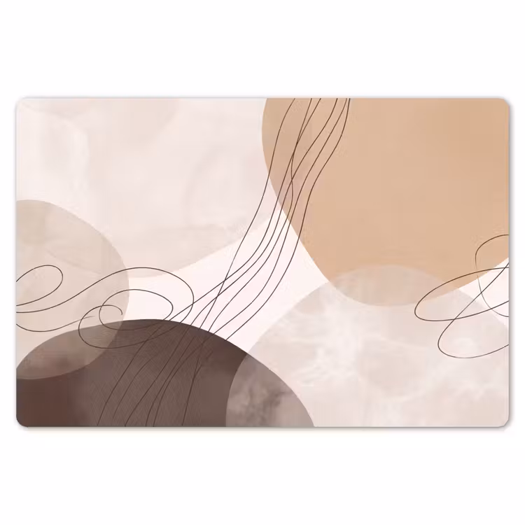 Placemat - 6 pieces - Abstraction - Beige - Modern - Abstractie - Beige - Modern Placemat vinyl groot