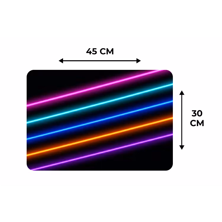 Esthetiek - Retro - Neon Placemat vinyl groot -specs