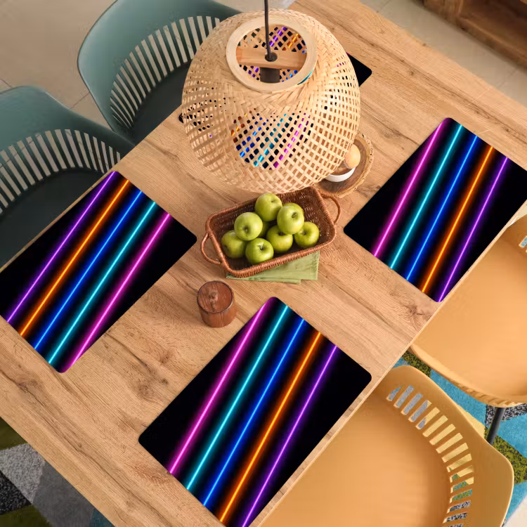 Esthetiek - Retro - Neon Placemat vinyl groot -zzsfeer5_Kitchenyeah-website