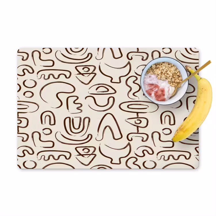 Abstract - Beige - Patroon - Donkerbruin Placemat vinyl groot 368 -zzzproduct_Kitchenyeah-website