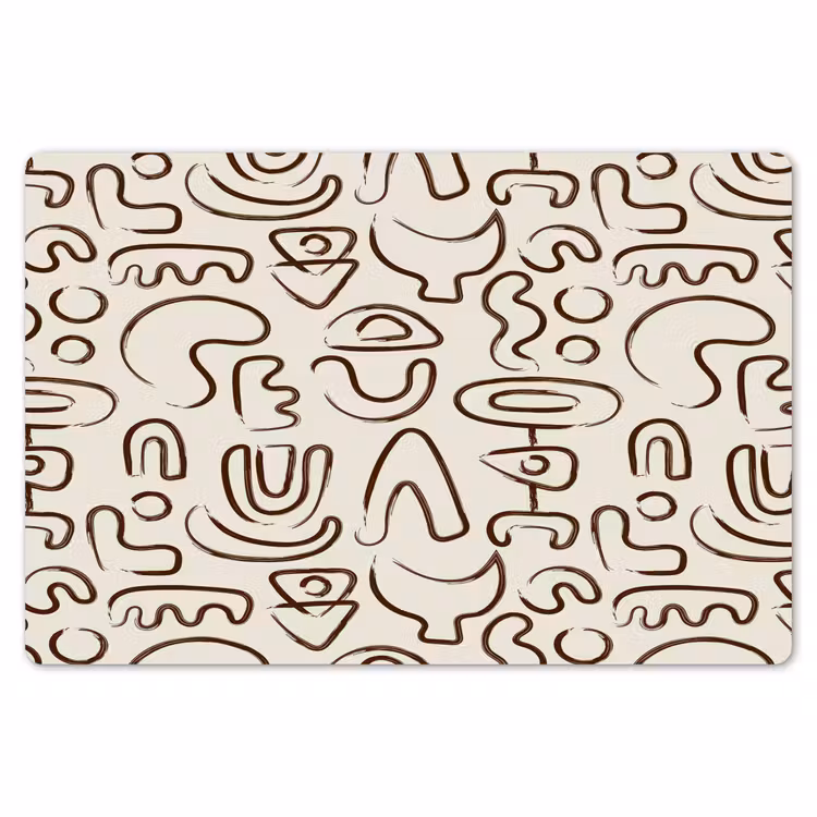 Abstract - Beige - Patroon - Donkerbruin Placemat vinyl groot 368 -zzsfeer1_Kitchenyeah-website