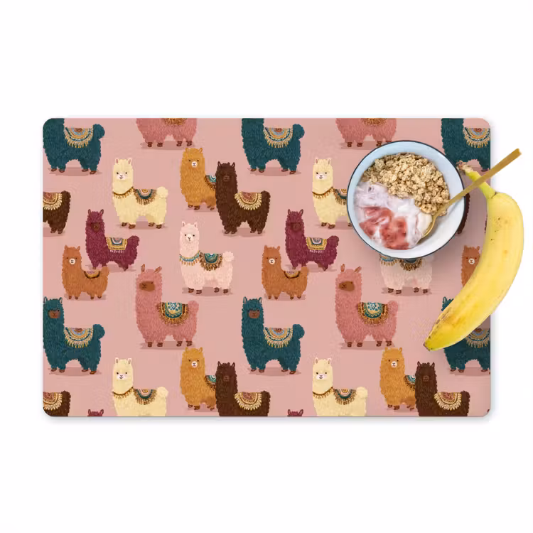 Alpaca's - Patroon - Kleurrijk Placemat vinyl groot 368 -zzzproduct_Kitchenyeah-website