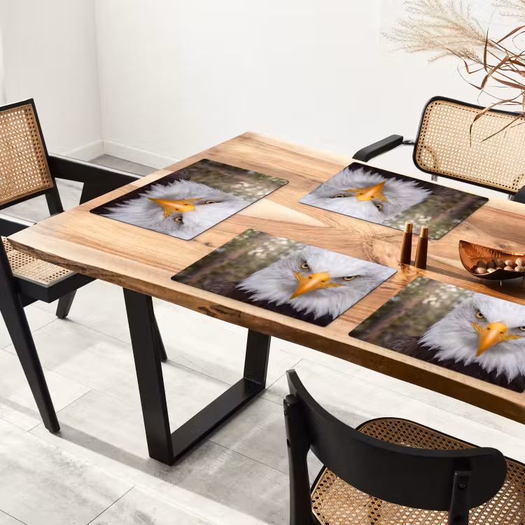 Amerikaans - Zeearend - Portret - Geel Placemat vinyl groot -zzsfeer4_Kitchenyeah-website