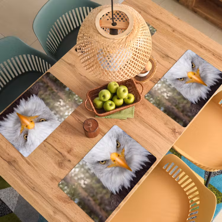 Amerikaans - Zeearend - Portret - Geel Placemat vinyl groot -zzsfeer5_Kitchenyeah-website