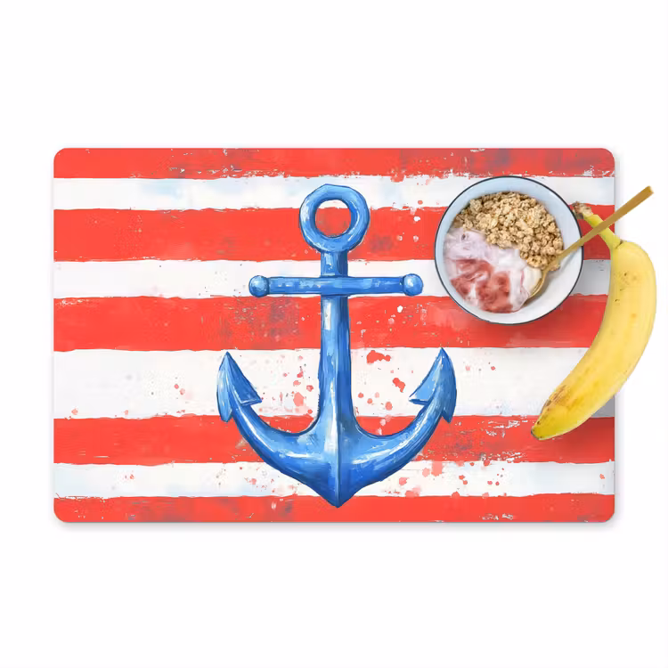 Anker - Verfspatten - Rood - Blauw Placemat vinyl groot -zzzproduct_Kitchenyeah-website