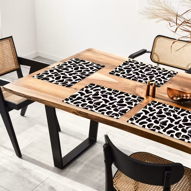 Dierenpatroon - Vlekken - Zwart - Wit Placemat vinyl groot 368 -zzsfeer4_Kitchenyeah-website