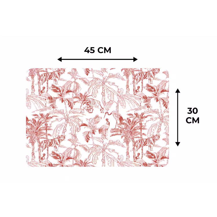 Dieren - Abstract - Rood Placemat vinyl groot 368 -specs